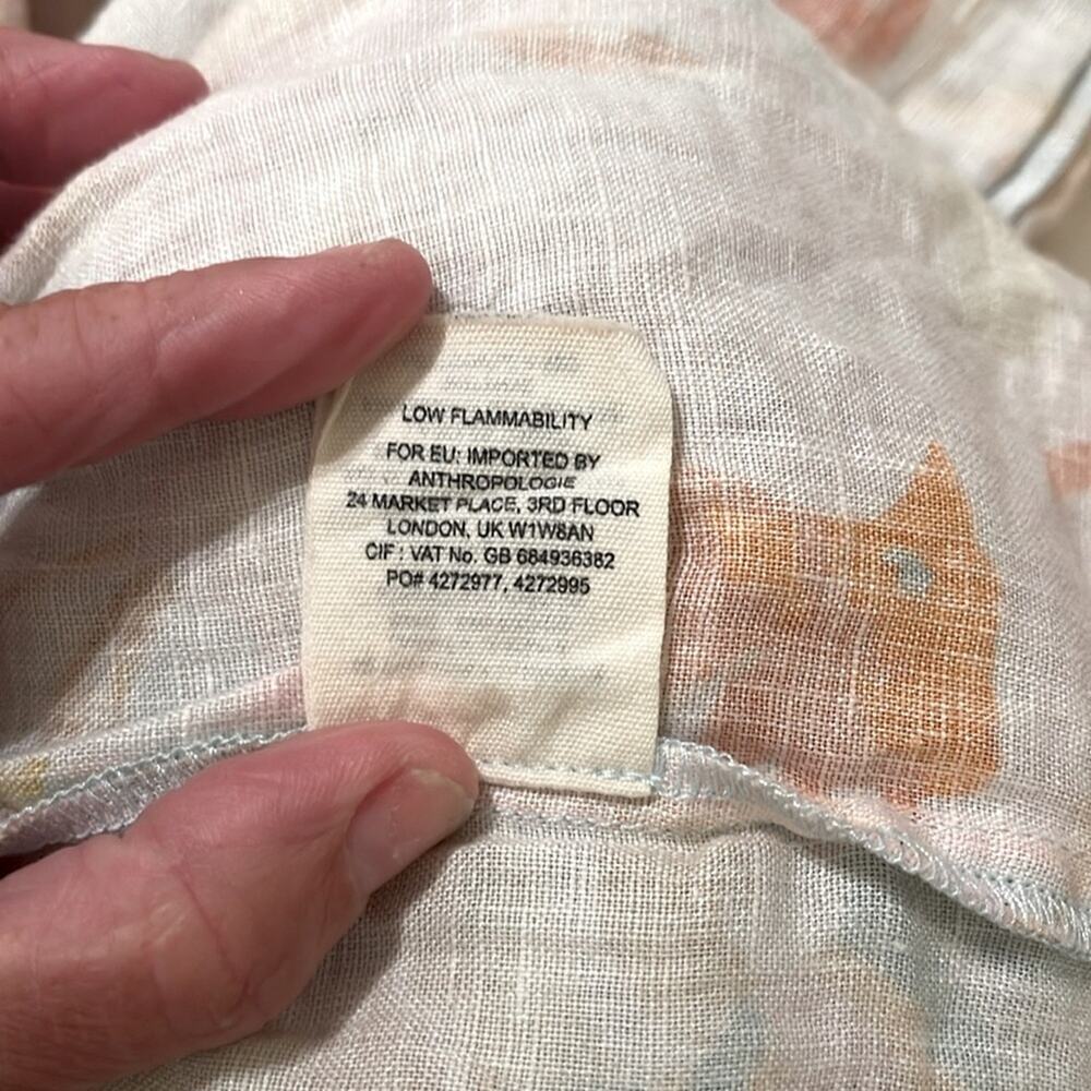 Anthropologie Kachel Women’s Tie-Strap Linen Floral Boho Dress | Size 0 - Picture 3 of 3